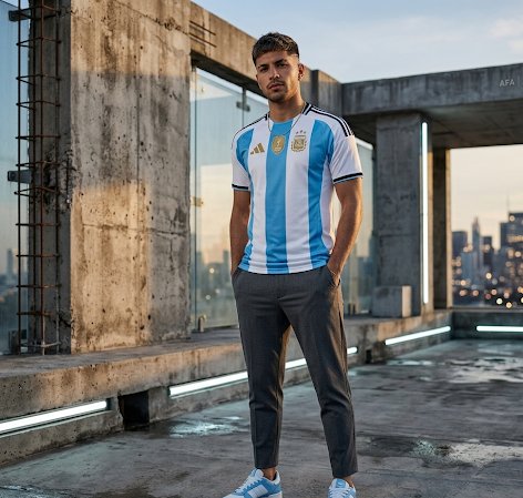 Argentina 2026 home kit lifestyle shot
