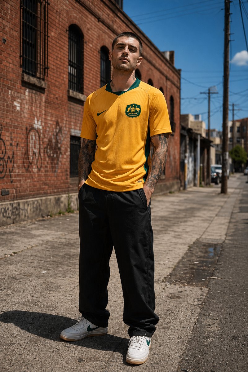 Australia 2026 home kit lifestyle shot