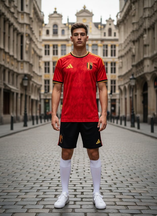 Belgium 2026 home kit lifestyle shot