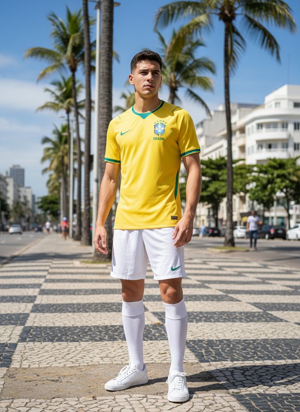 Brazil 2026 home kit lifestyle shot