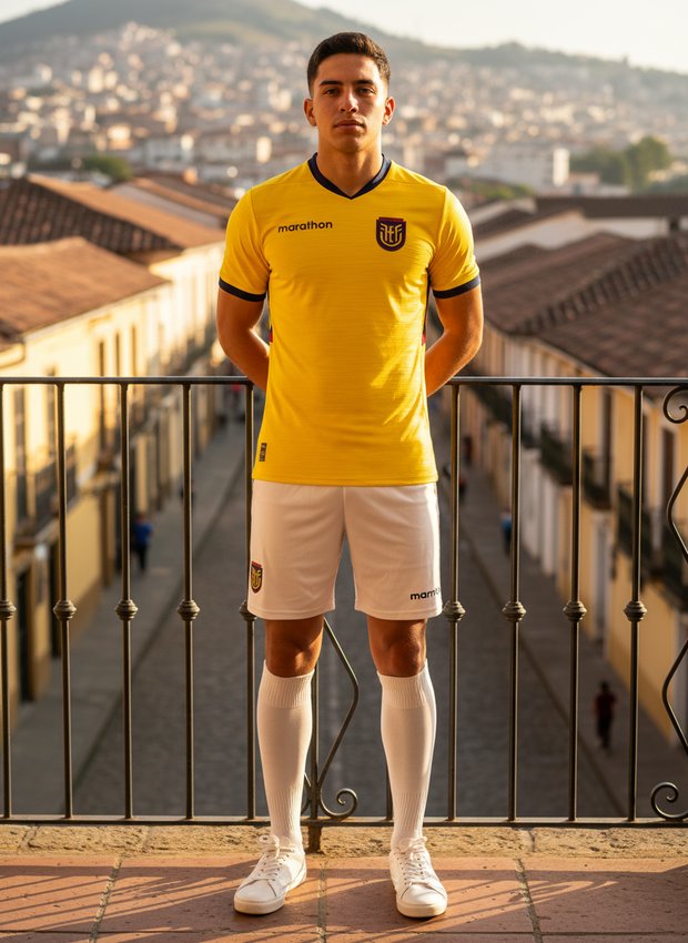 Ecuador 2026 home kit lifestyle shot