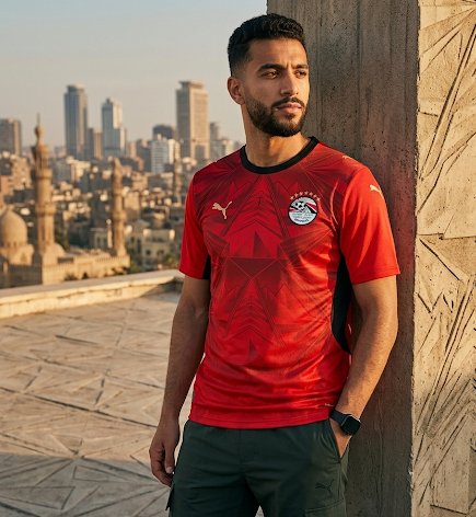 Egypt 2026 home kit lifestyle shot