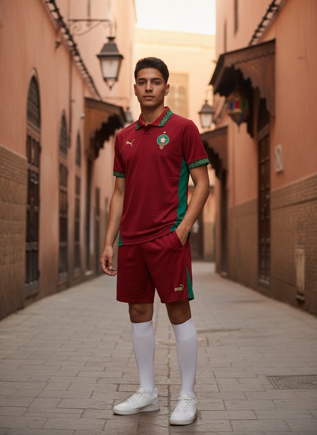 Morocco 2026 home kit lifestyle shot