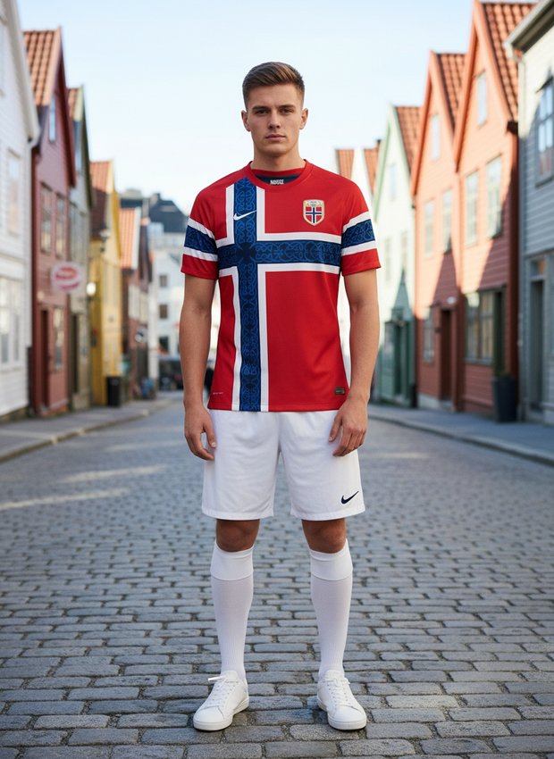 Norway 2026 home kit lifestyle shot