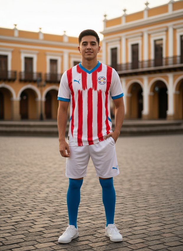 Paraguay 2026 home kit lifestyle shot