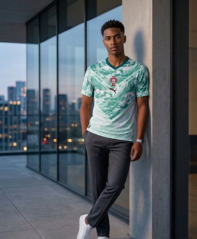 Portugal 2026 away kit lifestyle shot