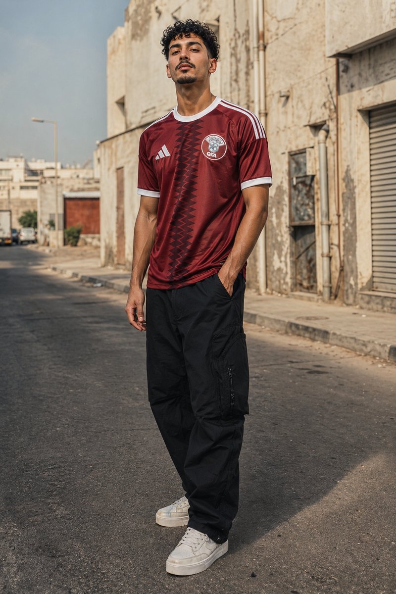 Qatar 2026 home kit lifestyle shot
