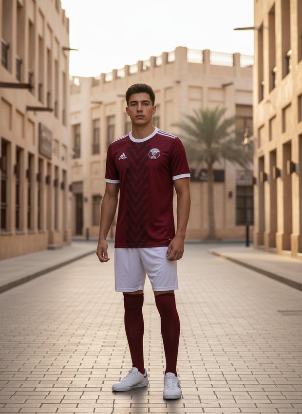 Qatar 2026 home kit lifestyle shot