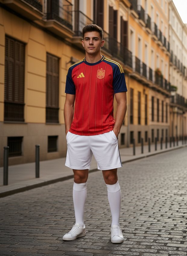 Spain 2026 home kit lifestyle shot