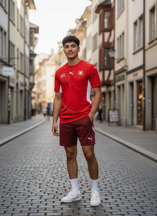 Switzerland 2026 home kit lifestyle shot